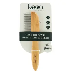 kooa peine de bambú con cerdas rotativas para perros - 21,5 x 5,5 cm  (L x An)