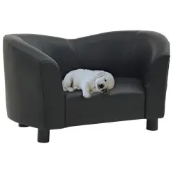 Vidaxl sofá de cuero negro para perros