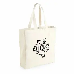 Bolsa saco "Cat Lover" color Blanco