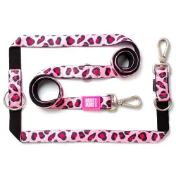 Correa ajustable Max & Molly Leopard Pink para perros - Talla L: 200 x 2,5 cm (L x An)