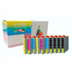 Inkpro Cartucho de Tinta Compatible con Epson T603XL Negro/Tricolor Pack 10