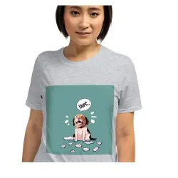 Mascochula camiseta mujer melasuda personalizada con tu mascota gris