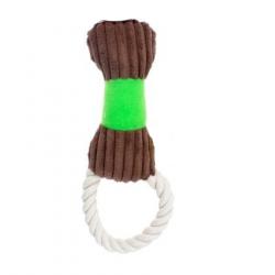 Play&Bite Hueso verde de Peluche con cuerda para perros