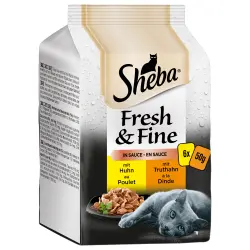 Sheba 6 x 50 g comida húmeda para gatos: ¡15 % de descuento! - Fresh & Fine: variedades de ave en salsa