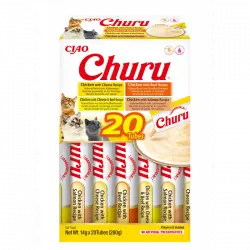 20x14gr Pack Churu para gato adulto pure mix con pollo