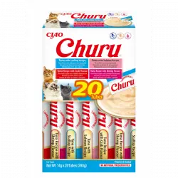 20x14gr Pack Churu para gato adulto Pure Mix de Atún Con Marisco