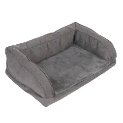 Cama ortopédica gris para perros - Funda de recambio T/M, gris