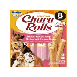 Churu Sticks Rolls de Pollo y Salmón para perros – Multipack 8