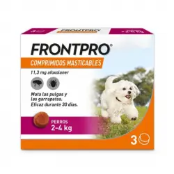 Frontpro Antiparasitario Masticable Para Perros 3 Comp., Peso 2-4 Kg