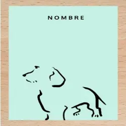 Ilustración de Terrier con marco de madera color Mint
