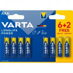 Varta Long Life Power Pack 8 Pilas AAA LR03