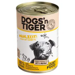 Dogs'n Tiger Adulto 6 x 400 g comida húmeda para perros - Pollo y zanahoria