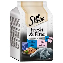 Multipack Fresh & Fine de Sheba 6 x 50 g - Atún y salmón en gelatina