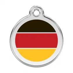 Placa identificativa Acero Inoxidable Esmalte Bandera Aleman para perros