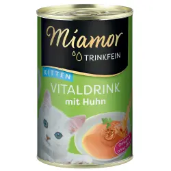 Miamor Trinkfein 6 / 24 x 135 ml bebida revitalizadora para gatos - 24 x 135 ml - Kitten con pollo