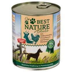 Best Nature Dog Adult 6 x 800 g - Caza, pollo y pasta