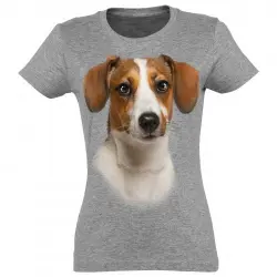 Camiseta Mujer Jack Russell color Gris