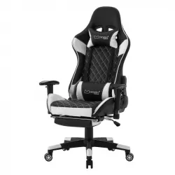 ML-Design Silla Gaming Blanca-Negra