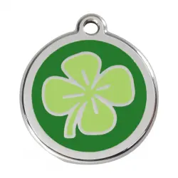 Placa identificativa Acero Inoxidable Esmalte Trébol Verde para perros