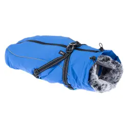 TIAKI Arkon azul abrigo con arnés para perros - 30 cm aprox. de longitud dorsal