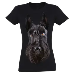 Camiseta Mujer Terrier Escocés color Negro