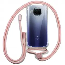 Cool Funda Transparente con Cordón Liso para Xiaomi Mi 10T Lite