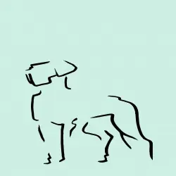 Ilustración de Dogo A4 sin marco color Mint