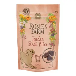 Rosie's Farm Snacks Mini para perros  - Mini Steak Bites Adult con vacuno (70 g)