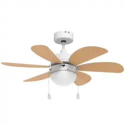 Universal Blue Geneva 6030W Ventilador de Techo con Luz y Aspas Reversibles 76cm 50W Blanco/Madera