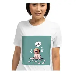Mascochula camiseta mujer melasuda personalizada con tu mascota blanco