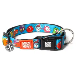 Collar Max & Molly Little Monsters con Smart ID para perros - Talla S: 28-45 cm de cuello 15 mm de ancho