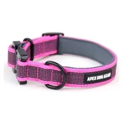 APEX DOG GEAR collar ajustable con cierre metálico rosa para perros