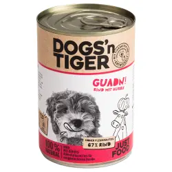 Dogs'n Tiger Adulto 6 x 400 g comida húmeda para perros - Ternera y calabaza