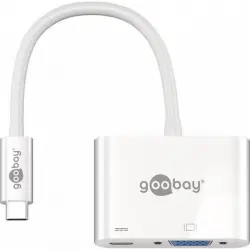 Goobay Hub USB-C/VGA a USB-C Macho/Hembra 0.15 m Blanco