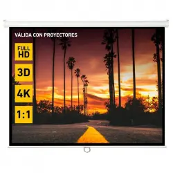 Klack Pantalla para Proyector Enrollable con Instalación para Pared o Techo 146x110cm 4:3/16:9/1:1