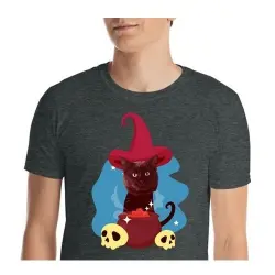 Mascochula camiseta hombre el brujo personalizada con tu mascota gris oscuro
