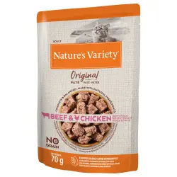 Nature's Variety Original Paté No Grain 12 x 70 g para gatos - Vacuno y pollo