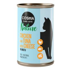 Cosma Nature 6 x 140 g - Pollo y atún con queso