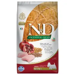 Farmina N&D Ancestral Grain Adult Mini, pollo y granada - 7 kg