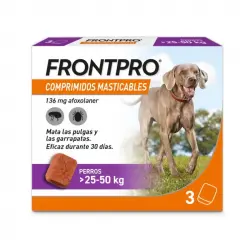 Frontpro Antiparasitario Masticable Para Perros 3 Comp., Peso 25-50 Kg