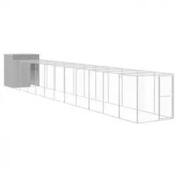 Gallinero Y Corral Acero Galvanizado Gris Claro 165x1271x181 Cm Vidaxl