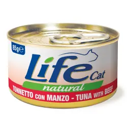 LifeCat Natural Adult comida húmeda para gatos 6 x 85 g - Atún con ternera