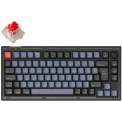 Keychron V1 QMK Teclado Mecánico Fully Assembled Knob Frosted Black K Pro Red