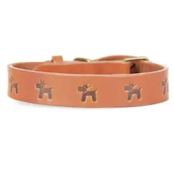 Collar de cuero premium clasic para perros color marrón