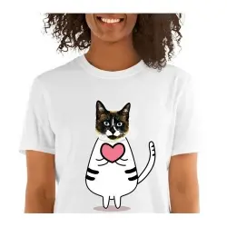 Mascochula camiseta mujer enamorao personalizada con tu mascota blanco