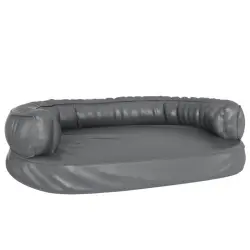 Vidaxl sofá acolchado rectangular gris para perros