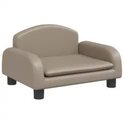 Cama Para Perros De Cuero Sintético Color Capuchino 50x40x30 Cm Vidaxl
