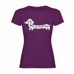 Camiseta mujer "Soy fan de mi perro" color Morado