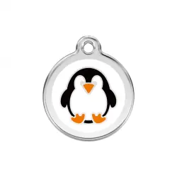 Placa identificativa Acero Inoxidable Esmalte Pinguino para perros