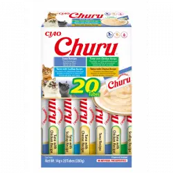 20x14gr Pack Churu para gato adulto Pure Mix de Atún y Pollo